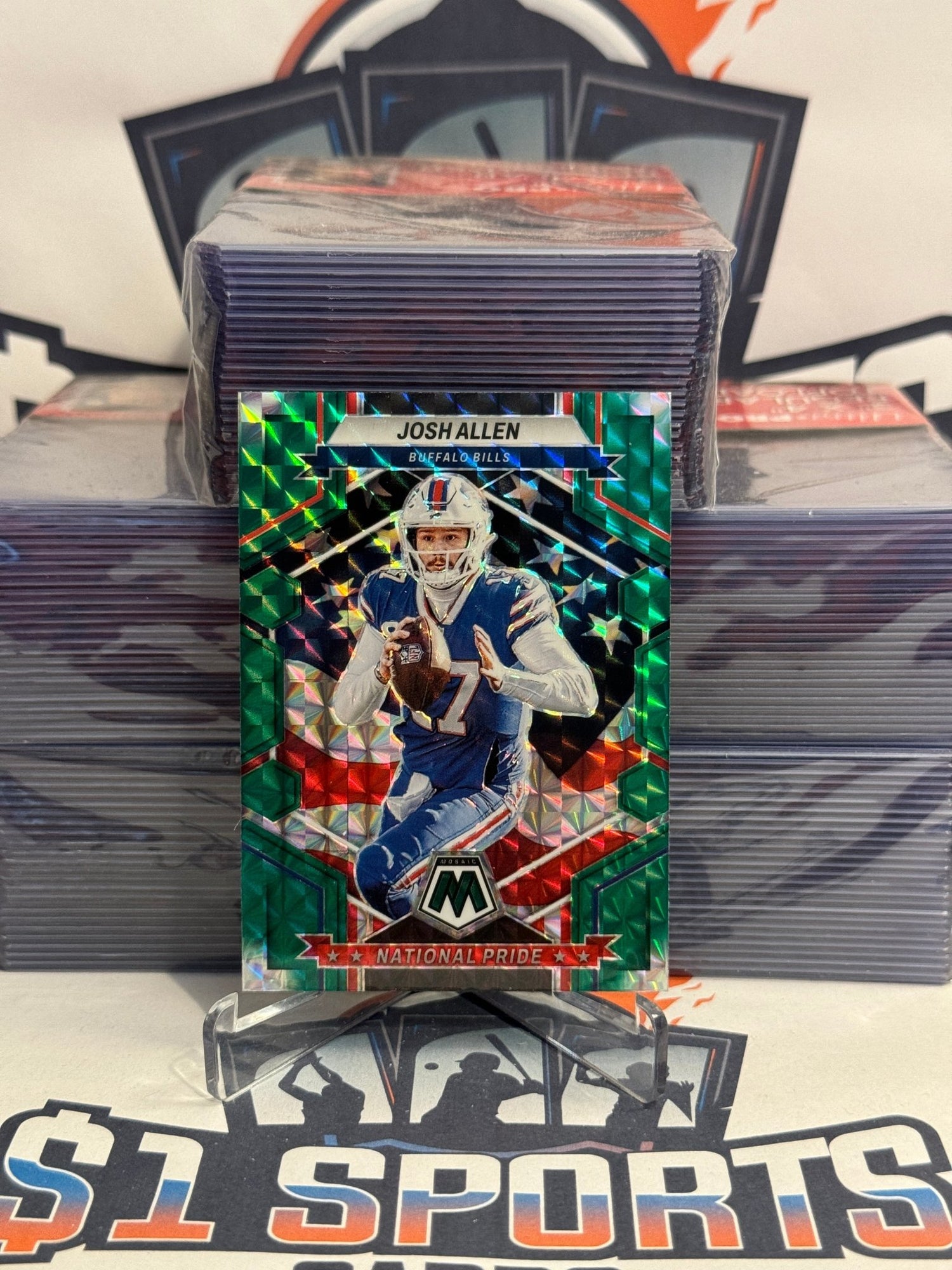 2023 Panini Mosaic (Green Prizm, National Pride) Josh Allen #257