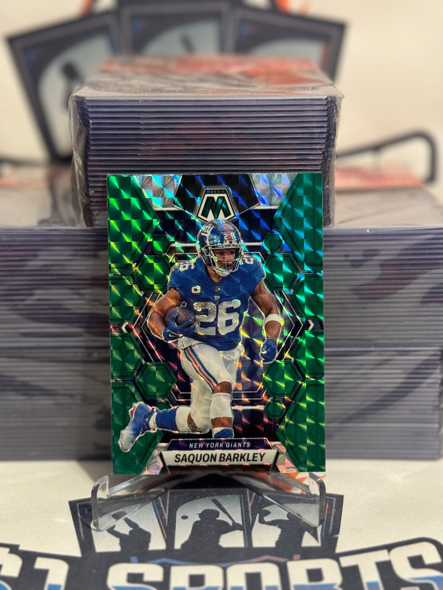 2023 Panini Mosaic (Green Prizm) Saquon Barkley #177