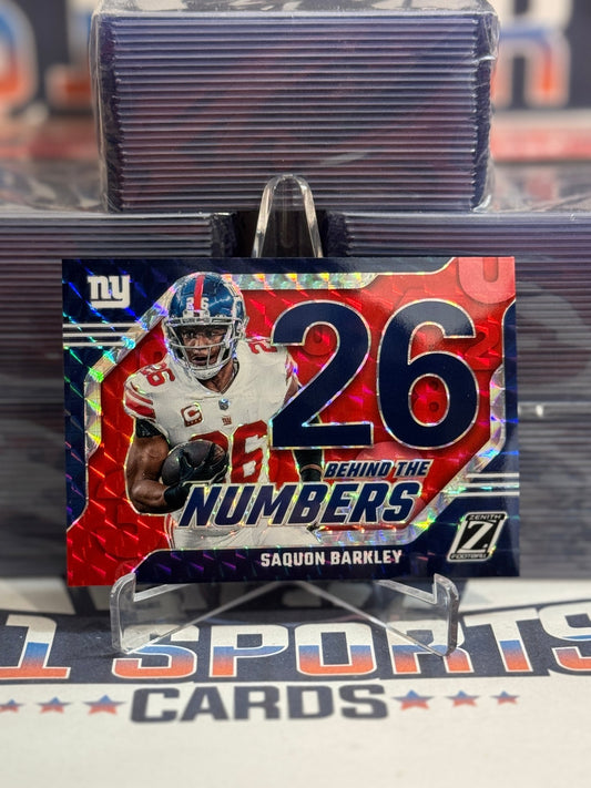 2023 Panini Mosaic (Mosaic Prizm, Behind The Numbers) Saquon Barkley 26