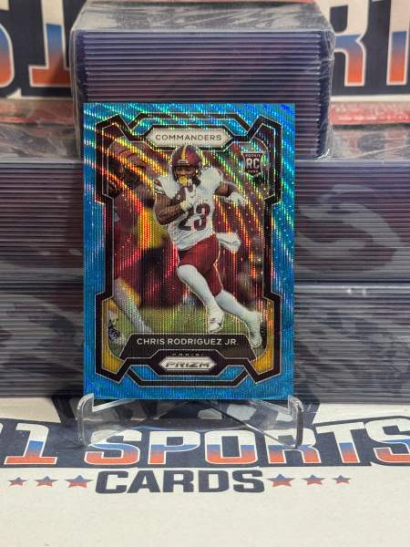 2023 Panini Prizm (Blue Wave Prizm 15/199) Chris Rodriguez Jr. Rookie 398
