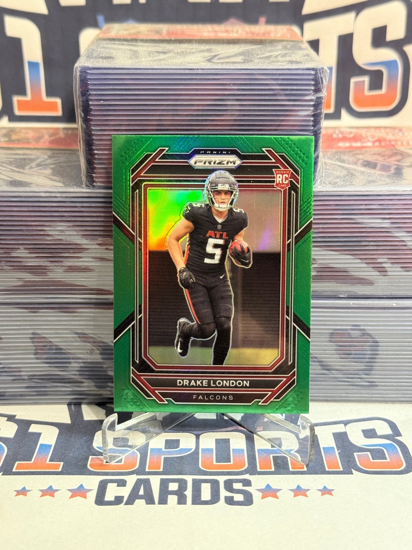 2023 Panini Prizm (Green Prizm) Drake London Rookie #308