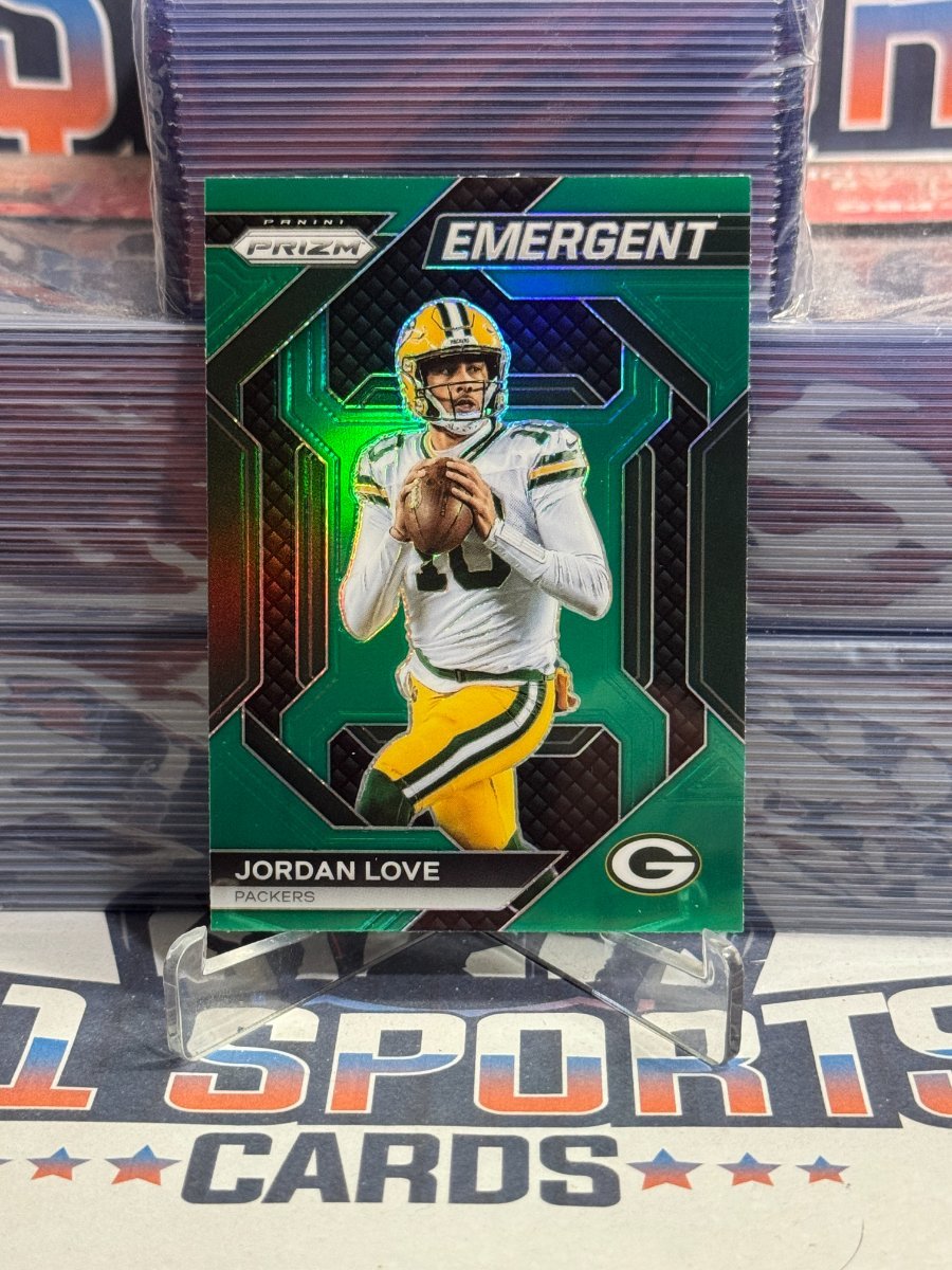 2023 Panini Prizm (Green Prizm, Emergent) Jordan Love H - 3