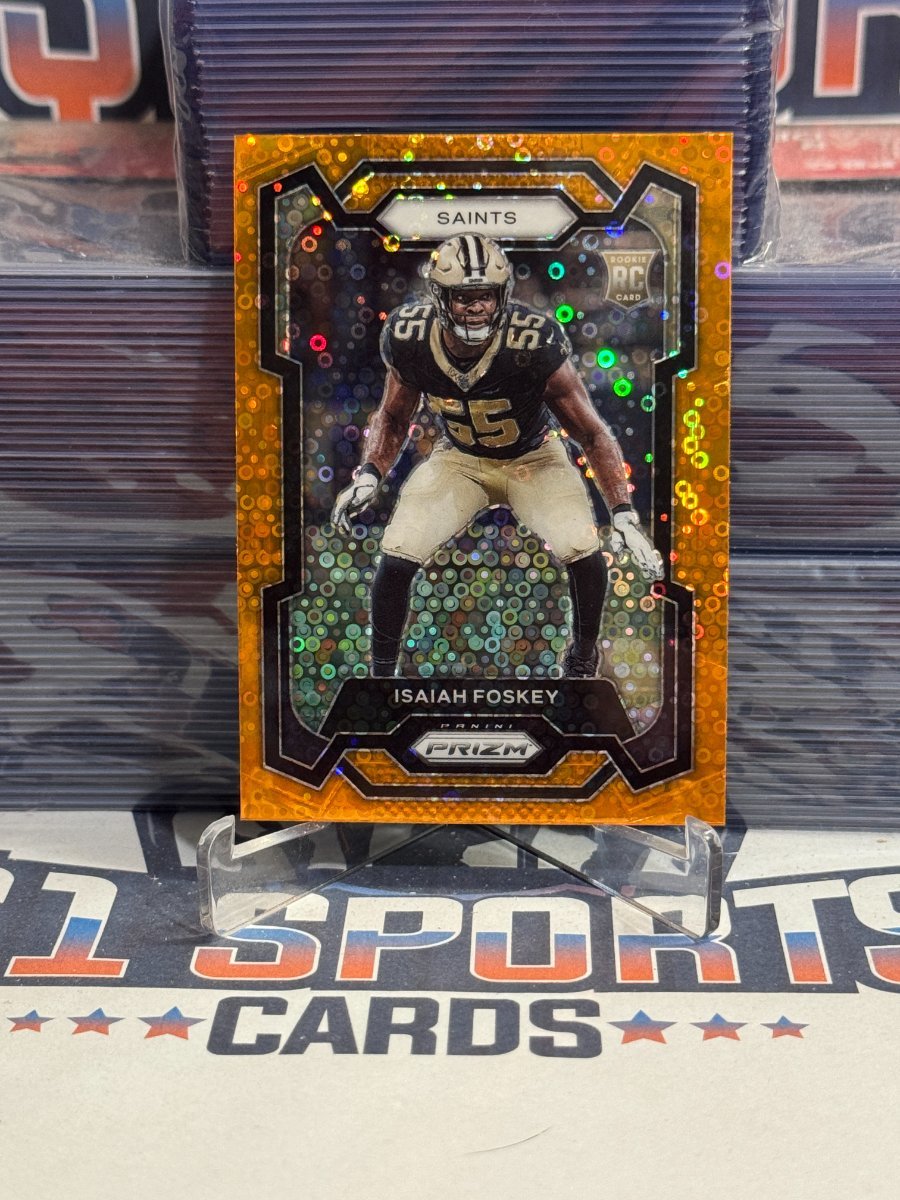 2023 Panini Prizm (Orange Disco Prizm) Isaiah Foskey Rookie 373