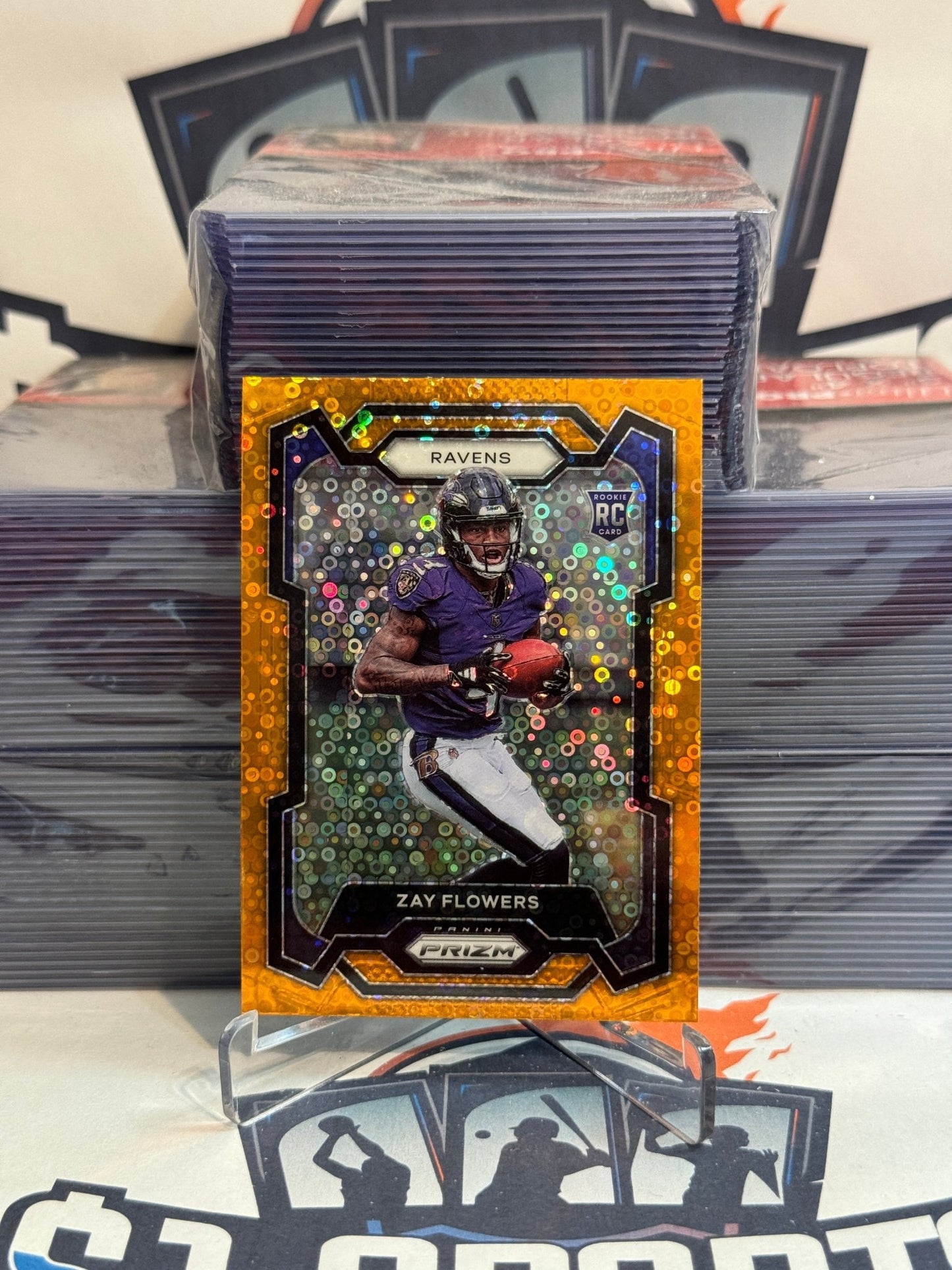 2023 Panini Prizm (Orange Disco Prizm) Zay Flowers Rookie #307