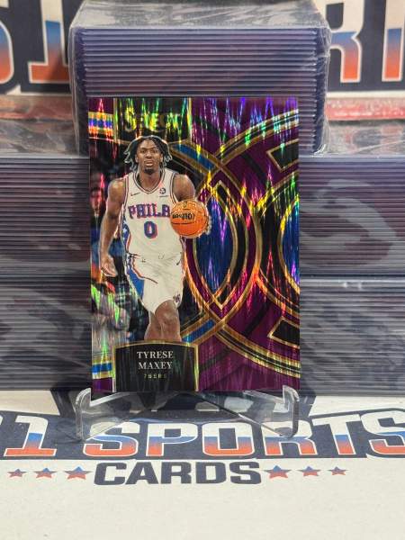2023 Panini Prizm (Purple Flash Prizm 141/175) Tyrese Maxey 157