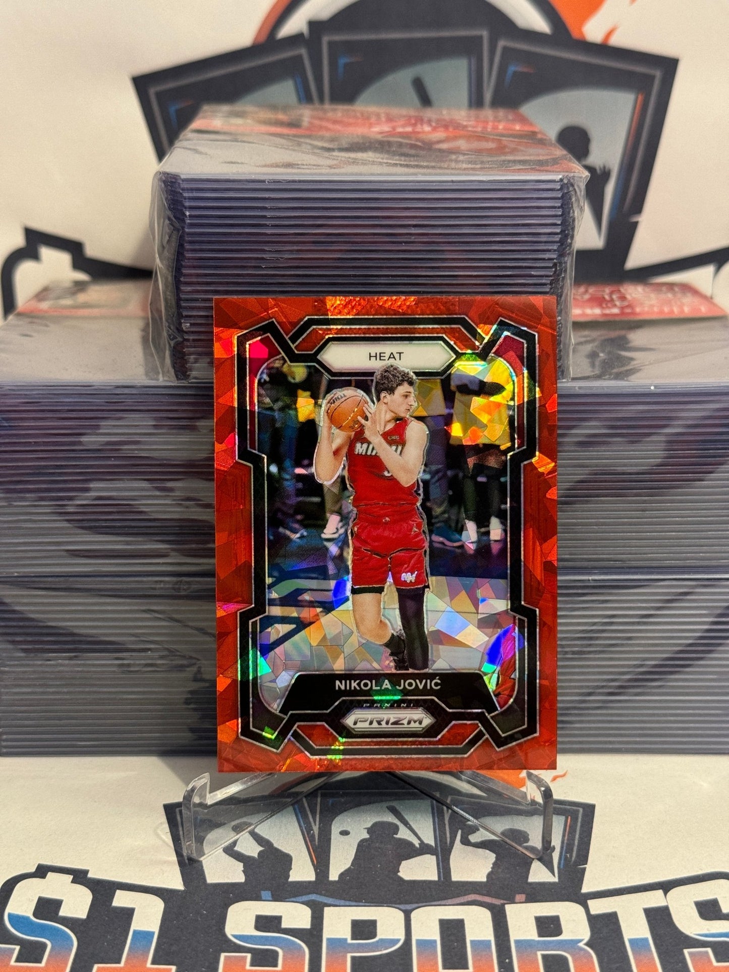 2023 Panini Prizm (Red Ice Prizm) Nikola Jovic #121