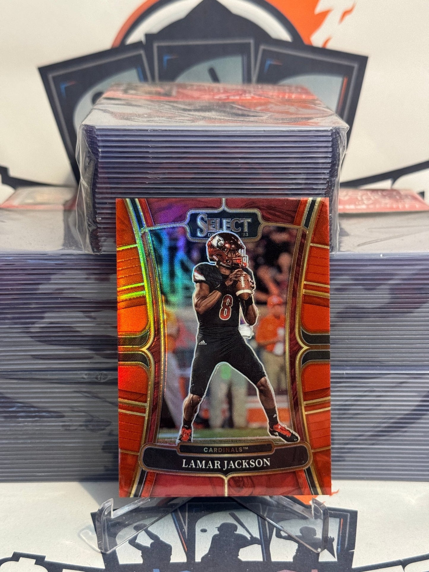 2023 Panini Select Draft Picks (Red Prizm 58/149) Lamar Jackson #35