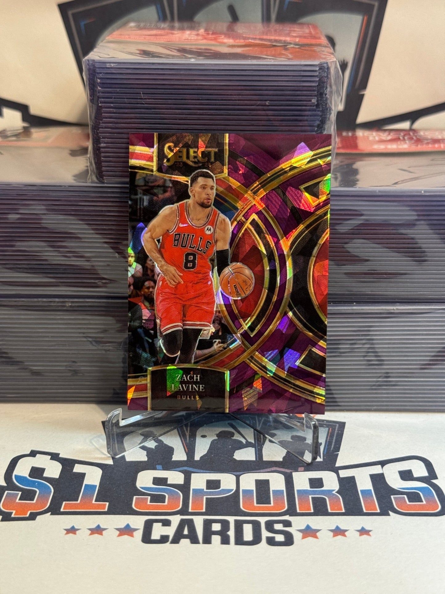 2023 Panini Select (Purple Ice Prizm 5/99) Zach LaVine #185
