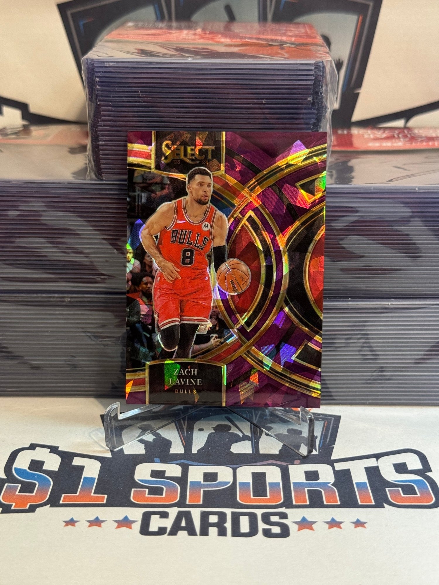 2023 Panini Select (Purple Ice Prizm 5/99) Zach LaVine #185