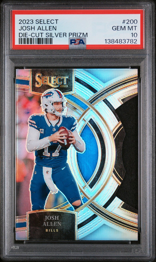 2023 Panini Select (Silver Die Cut Prizm) Josh Allen 200 - PSA 10