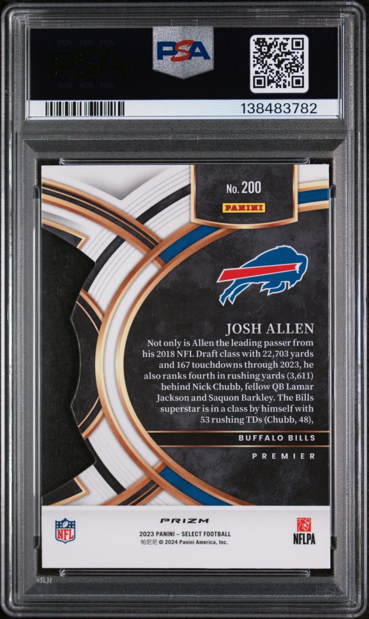 2023 Panini Select (Silver Die Cut Prizm) Josh Allen 200 - PSA 10