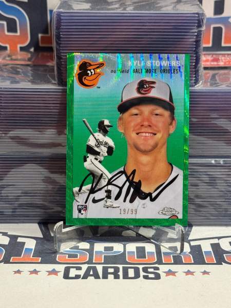 2023 Topps Chrome Platinum (Toile White Green Refractor 19/99) Kyle Stowers Rookie 80
