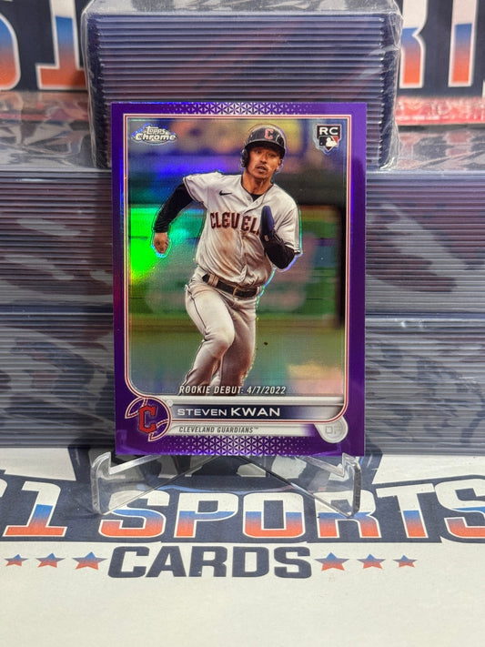 2023 Topps Chrome Update (Purple Refractor, MLB Debut) Steven Kwan Rookie USC178