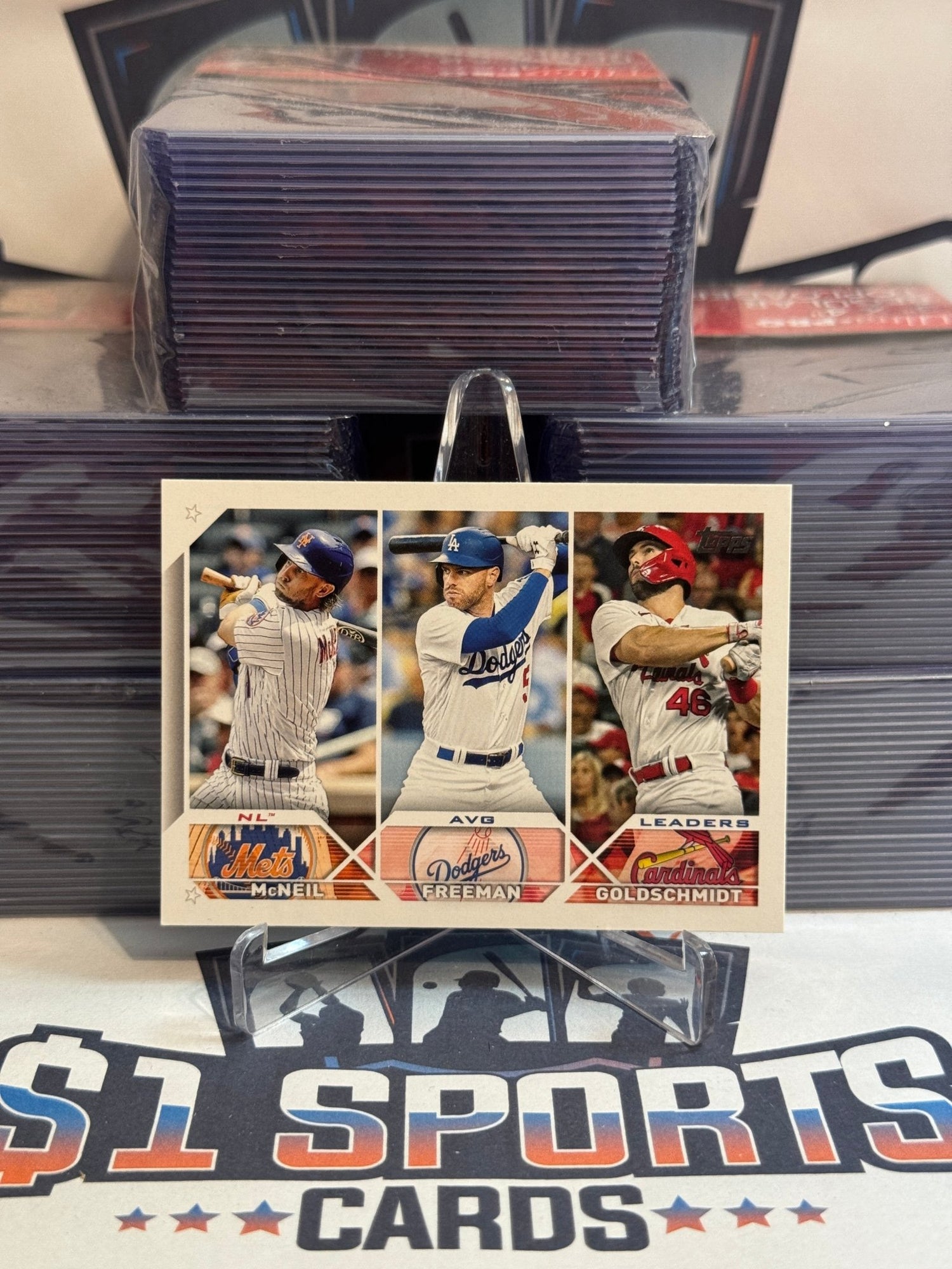 2023 Topps (NL Batting Leaders) Jeff McNeil, Freddie Freeman, Paul Goldschmidt #43