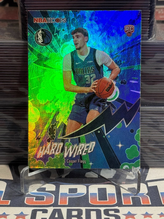 2024 NBA Hoops (Green Foil, Hard Wired) Cooper Flagg Rookie #HW-21