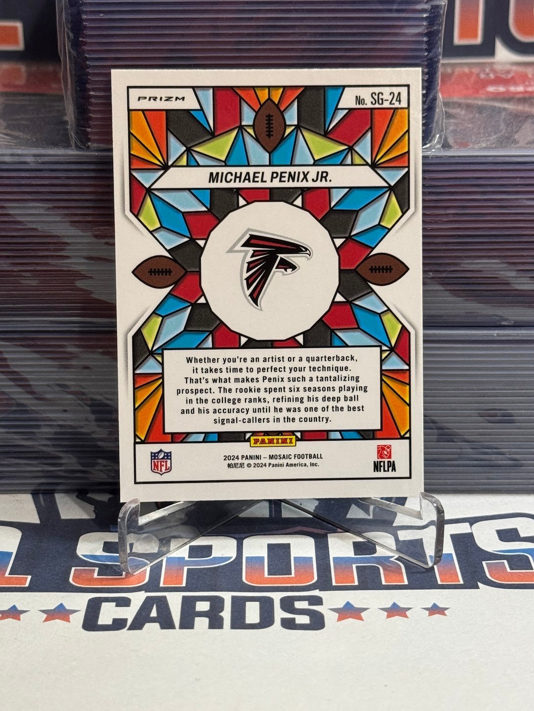 2024 Panini Mosaic (Stained Glass Case Hit) Michael Penix Jr. Rookie #SG - 24
