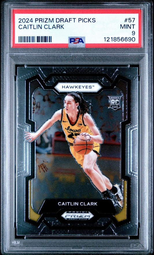 2024 Panini Prizm Draft Picks Caitlin Clark Rookie 57 - PSA 9