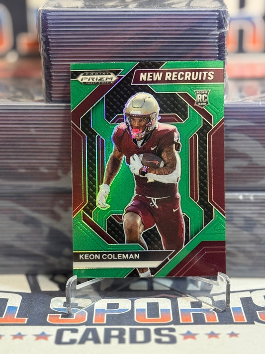 2024 Panini Prizm Draft Picks (Green Prizm, New Recruits) Keon Coleman Rookie NR - KCN
