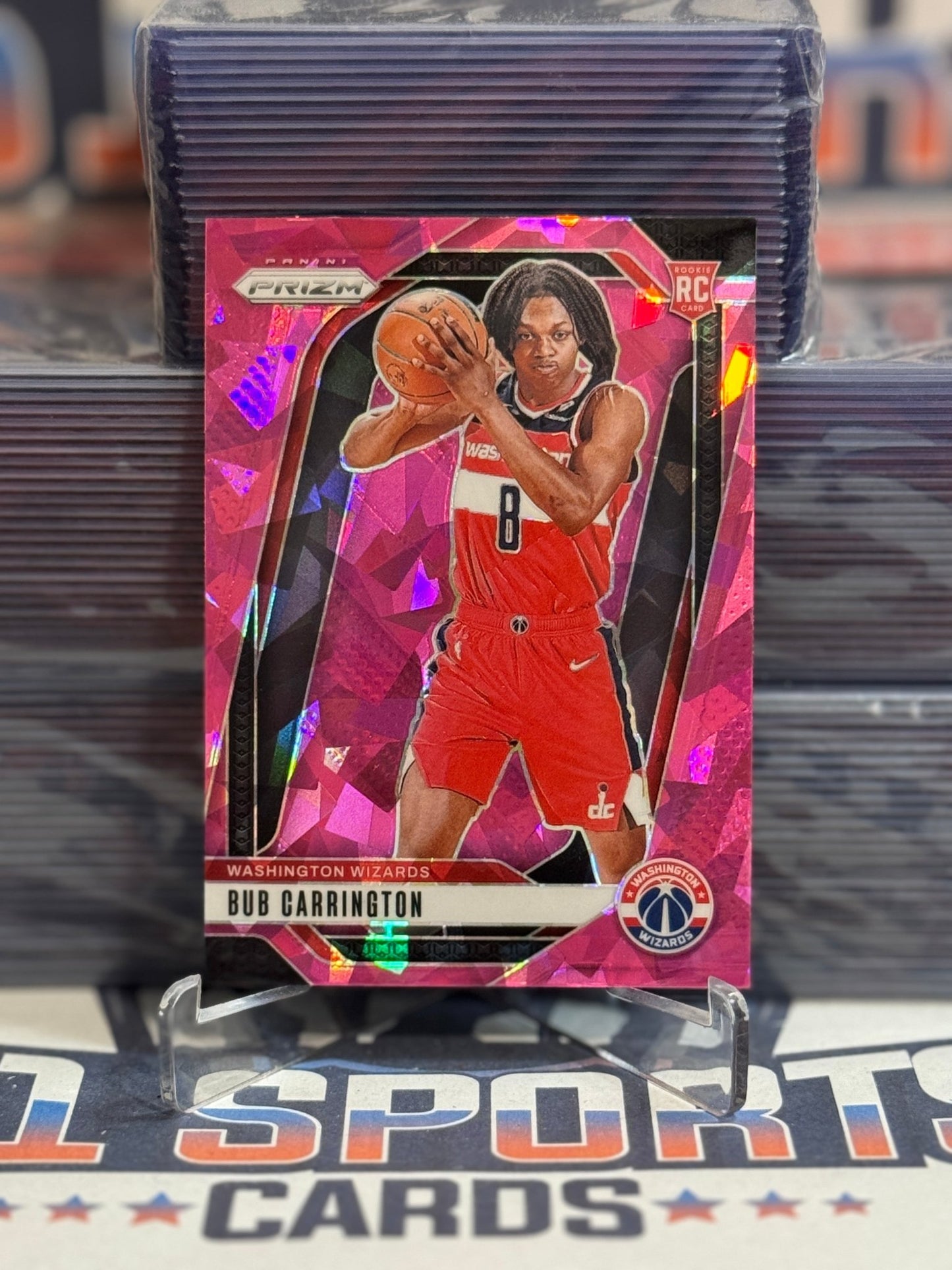 2024 Panini Prizm (Pink Ice Prizm) Bub Carrington Rookie 244