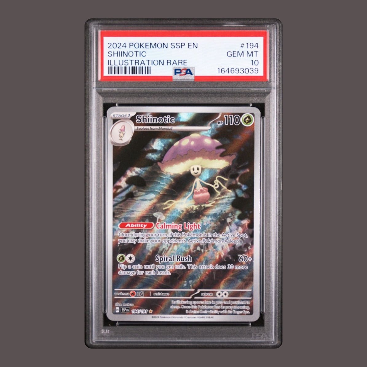 2024 Pokemon Surging Sparks (Illustration Rare) Shiinotic 194 - PSA 10