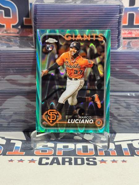 2024 Topps Chrome (Green RayWave Refractor 103/199) Marco Luciano Rookie 210