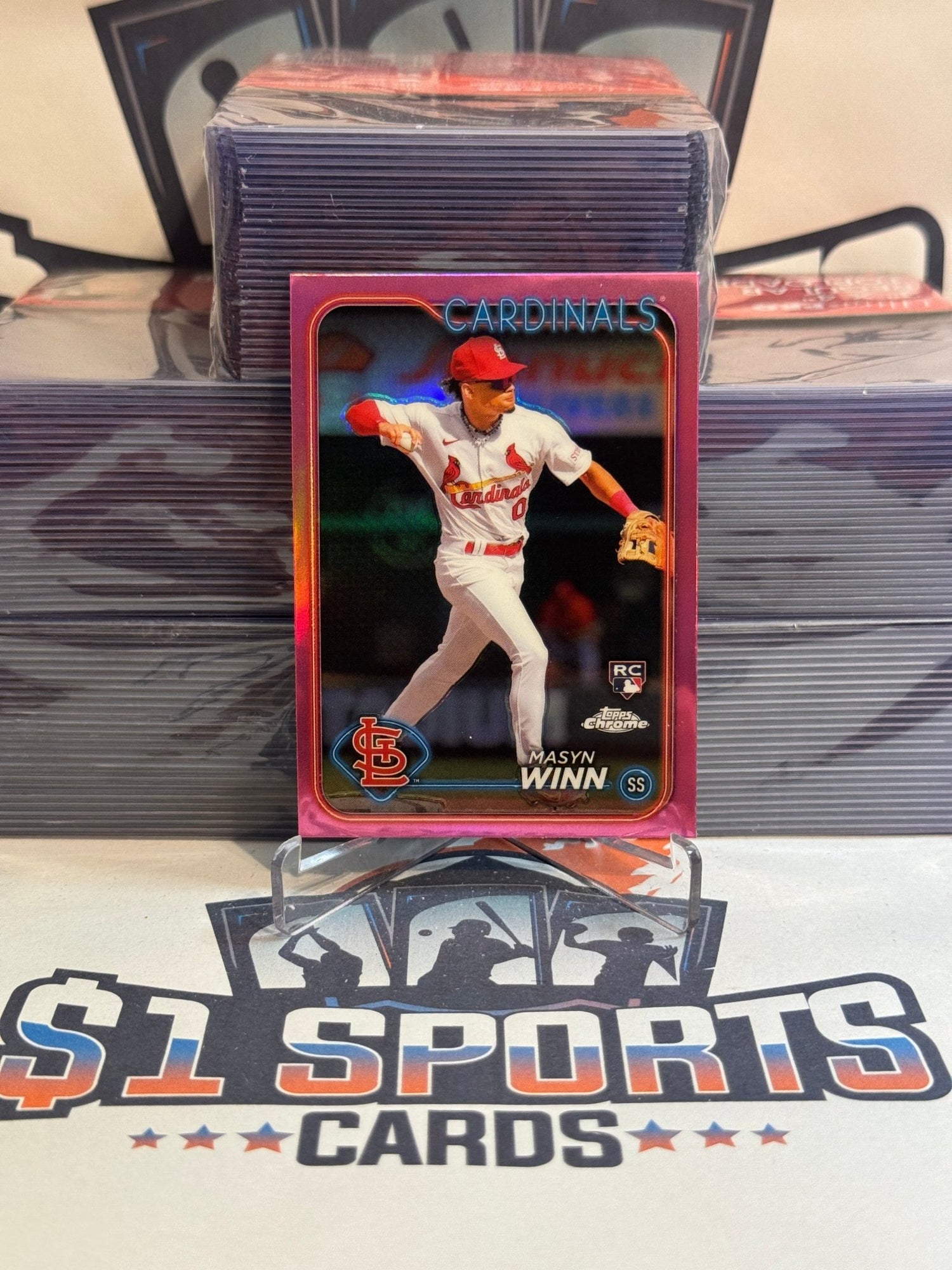 2024 Topps Chrome (Pink Refractor) Masyn Wynn Rookie #189