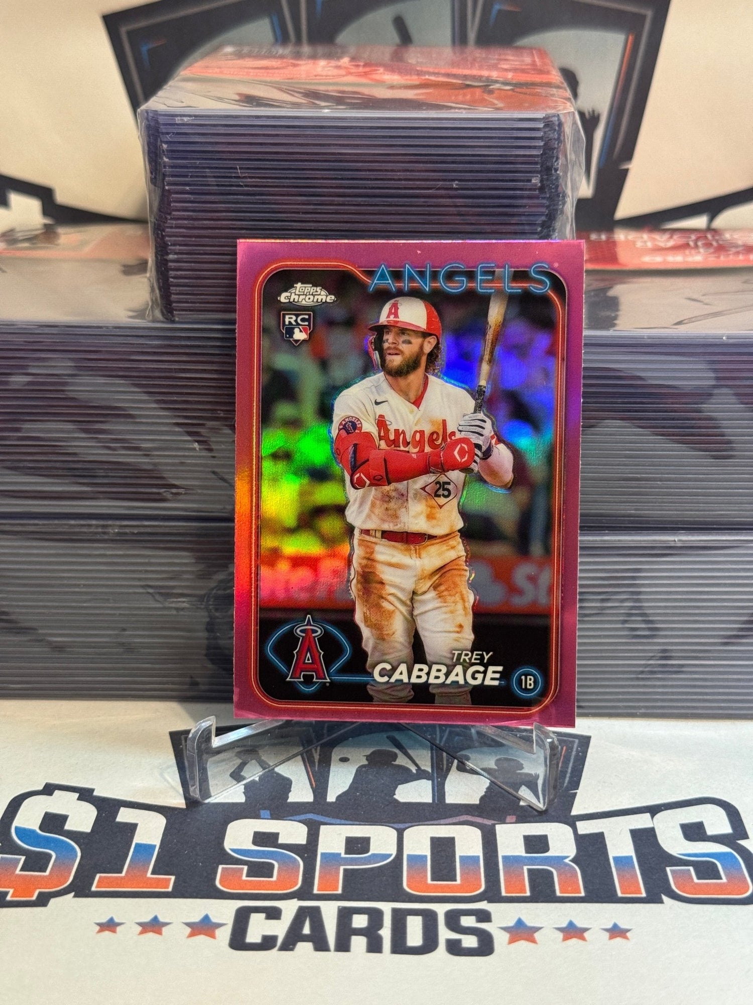 2024 Topps Chrome (Pink Refractor) Trey Cabbage Rookie #226