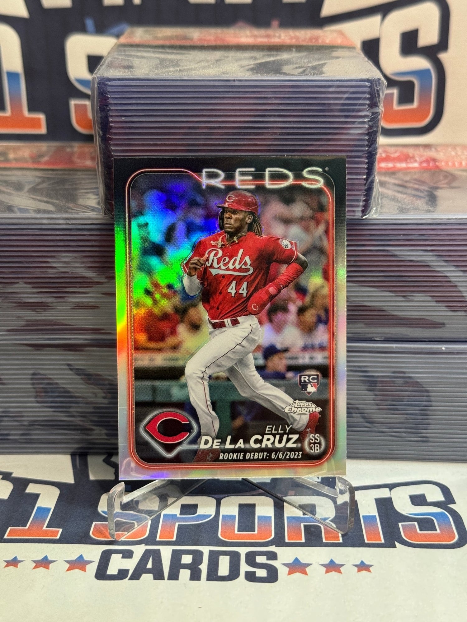 2024 Topps Chrome (Refractor, MLB Debut) Elly De La Cruz Rookie #USC150