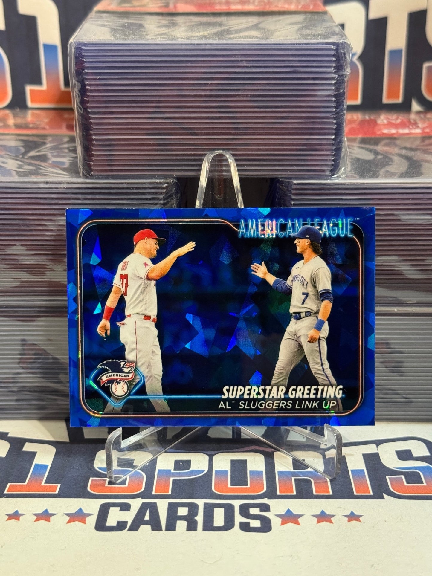 2024 Topps Chrome Sapphire (Superstar Greetings) Mike Trout & Bobby Witt Jr. #413