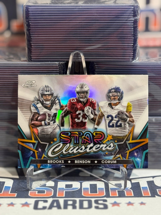 2024 Topps Cosmic Chrome (Star Clusters) Jonathon Brooks, Trey Benson, Blake Corum Rookie SCL - 7