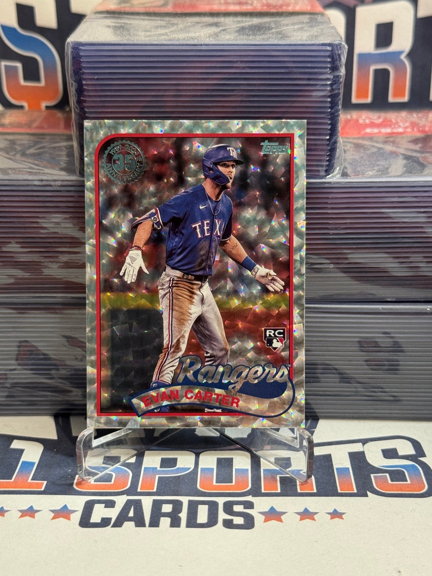 2024 Topps (Foil, 1989 Redux) Evan Carter Rookie #89B2 - 45