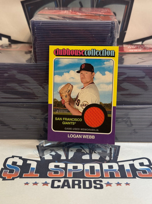 2024 Topps Heritage (Clubhouse Collection Relic) Logan Webb #CCR - LW