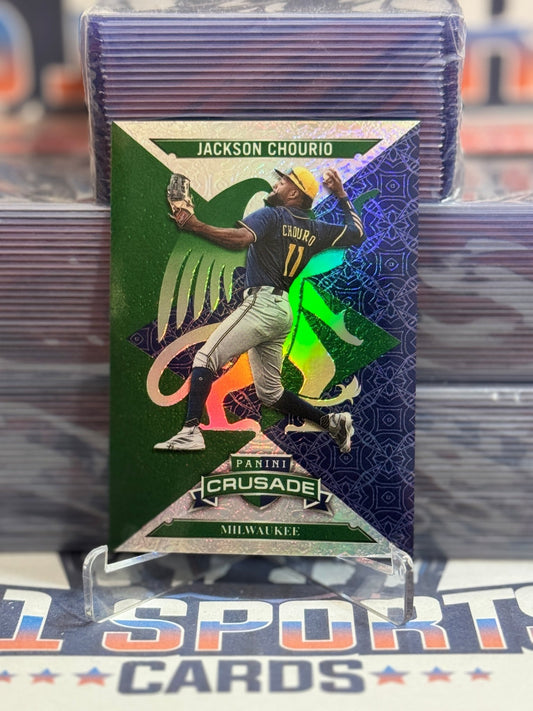 2025 Panini Crusade (Green Prizm 145/249) Jackson Chourio 100