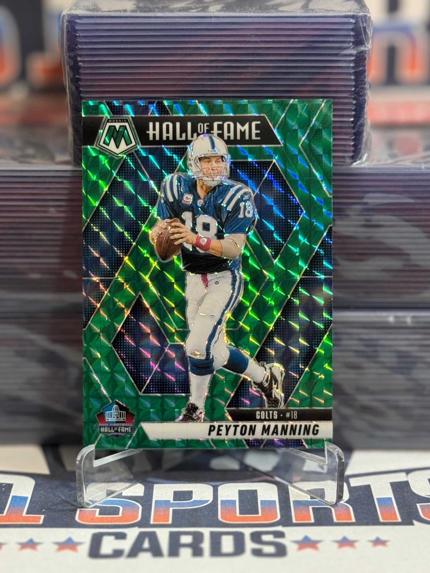 2025 Panini Mosaic (Green Prizm, Hall of Fame) Peyton Manning 296