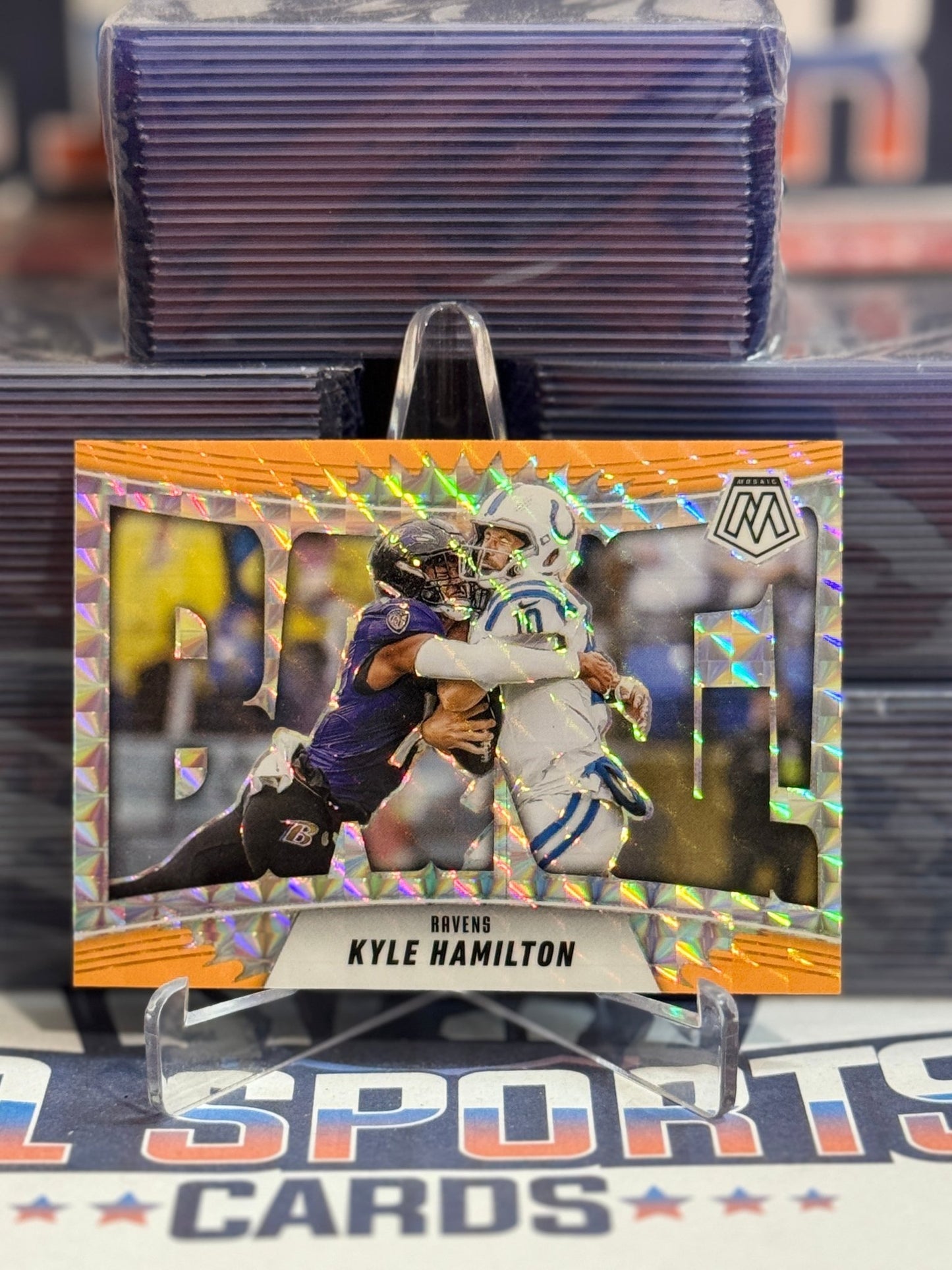 2025 Panini Mosaic (Orange Prizm, Bang!) Kyle Hamilton 10