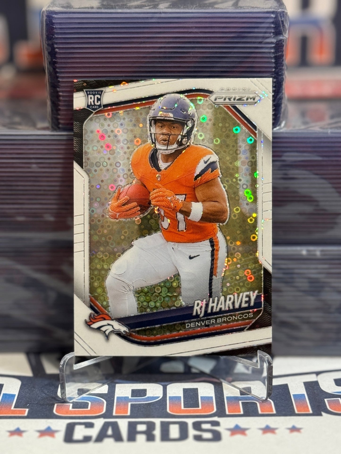2025 Panini Prizm (White Sparkle Prizm) RJ Harvey Rookie 303