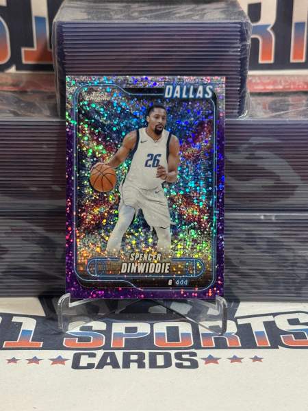 2025 Topps Chrome (Purple Speckle Refractor 269/299) Spencer Dinwiddie 