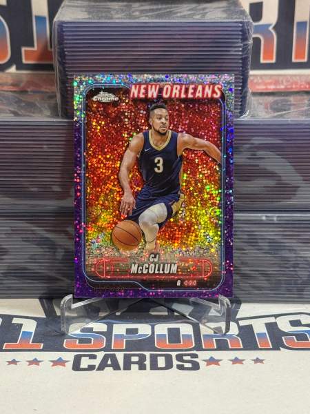 2025 Topps Chrome (Purple Speckle Refractor 27/299) CJ McCollum 157