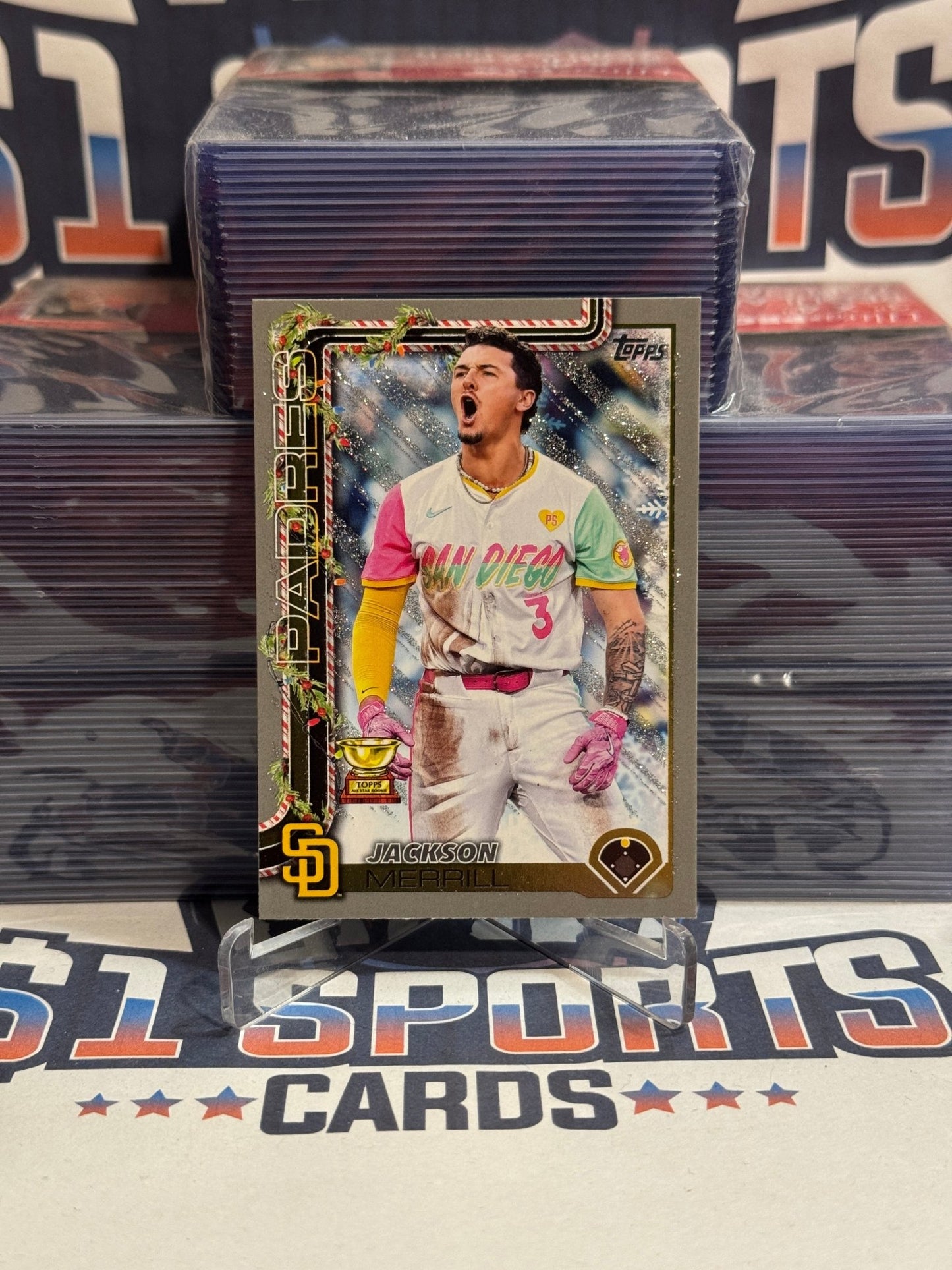 2025 Topps Holiday (Glitter, Rookie Cup) Jackson Merrill H30