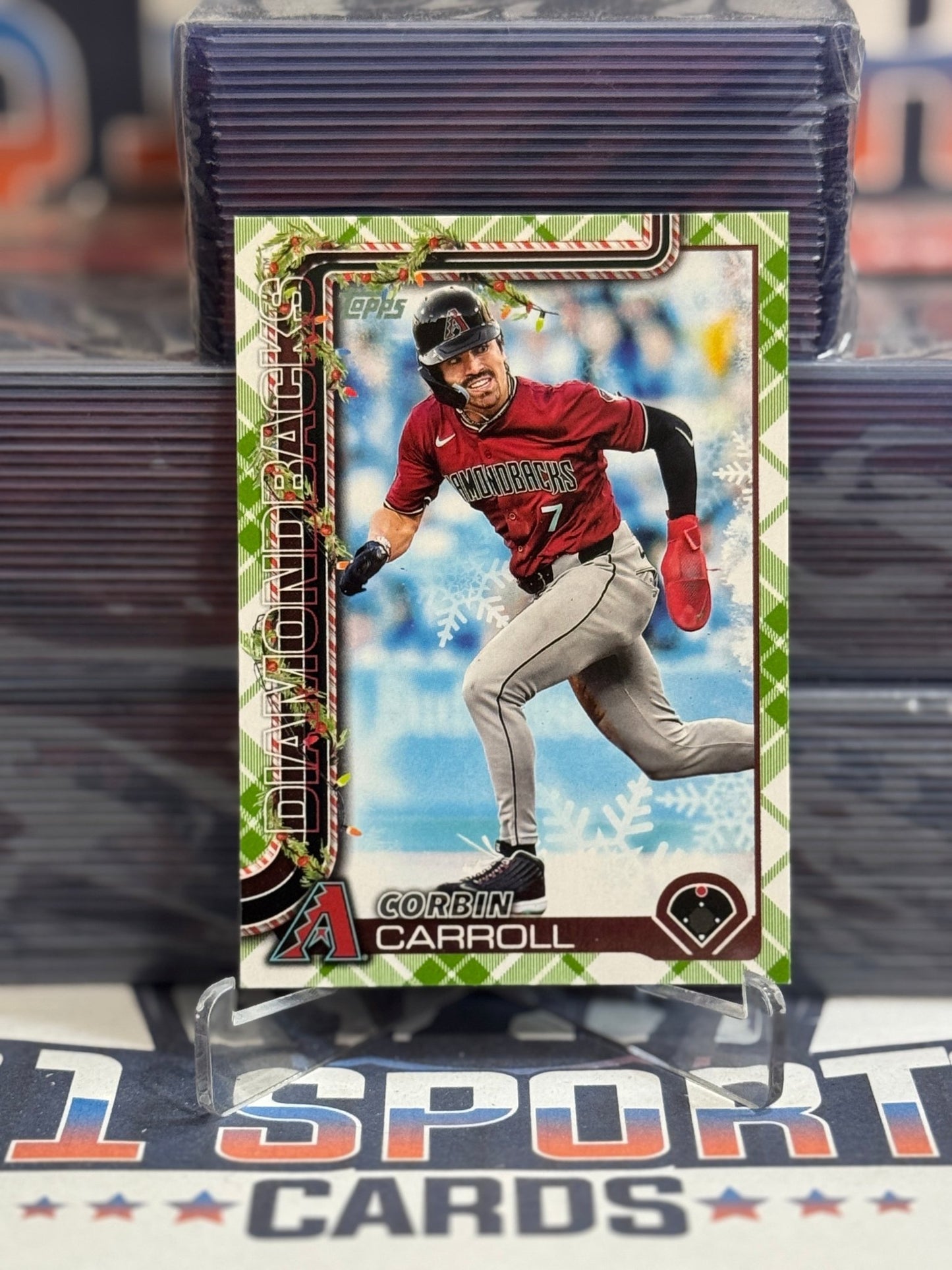 2025 Topps Holiday (Green Plaid) Corbin Carroll H158