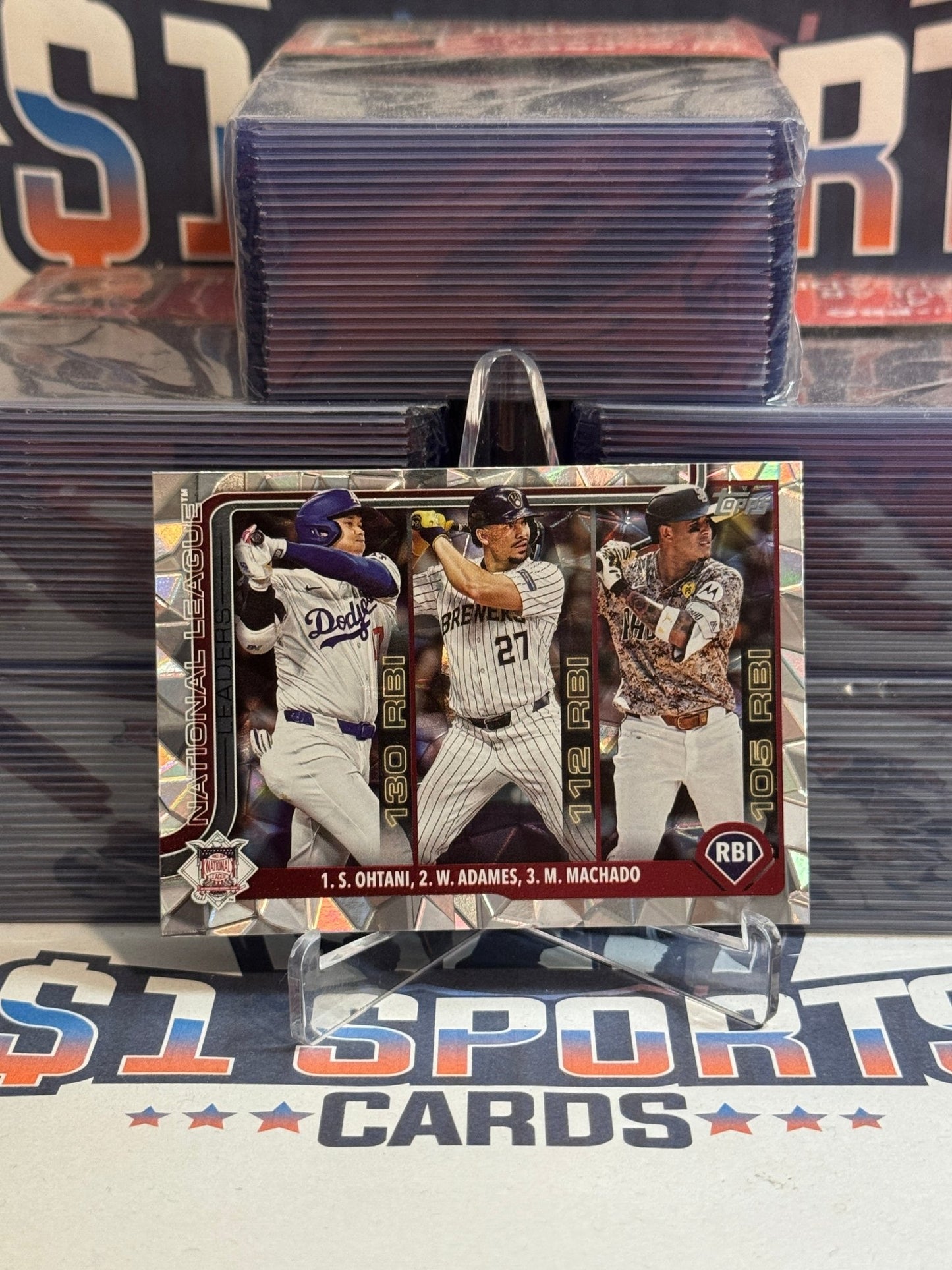 2025 Topps (Ice, NL RBI Leaders) Shohei Ohtani, Manny Machado, Willy Adames 86