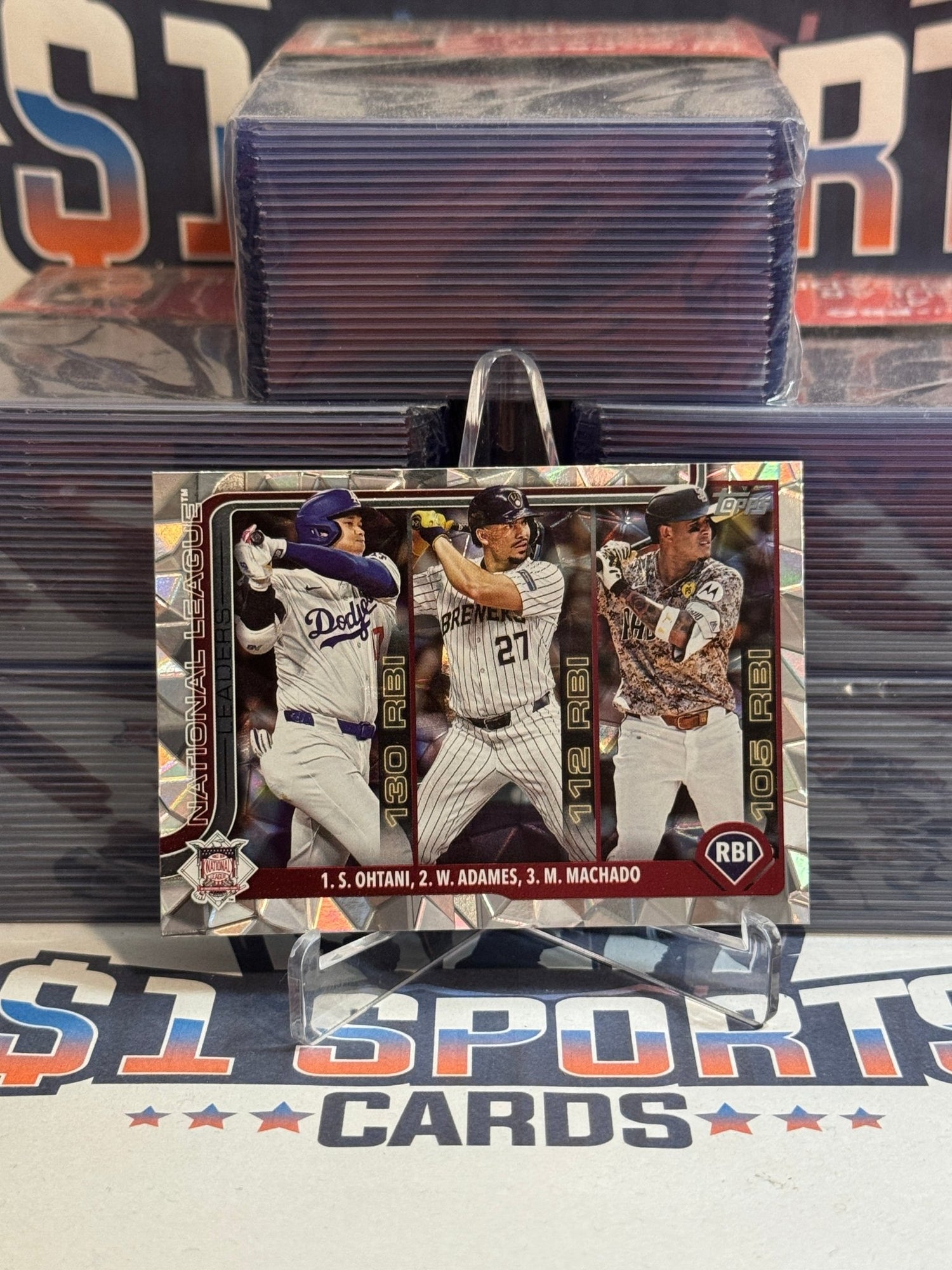 2025 Topps (Ice, NL RBI Leaders) Shohei Ohtani, Manny Machado, Willy Adames 86