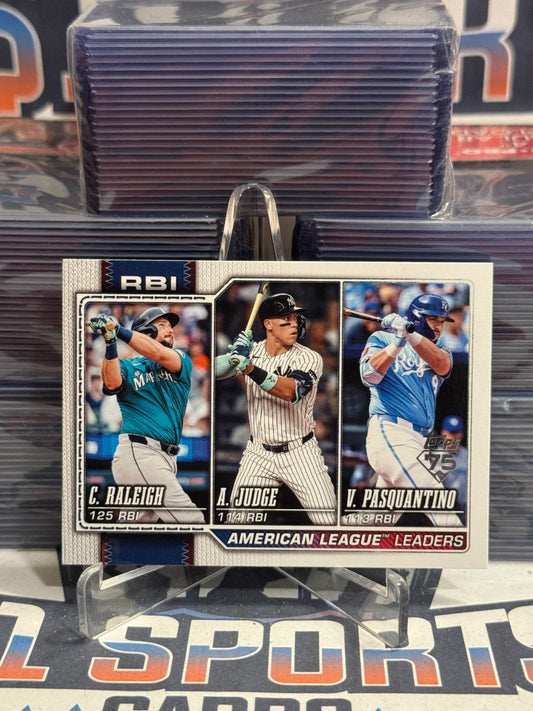 2026 Topps (RBI Leaders) Cal Raleigh, Aaron Judge, Vinnie Pasquantino #211