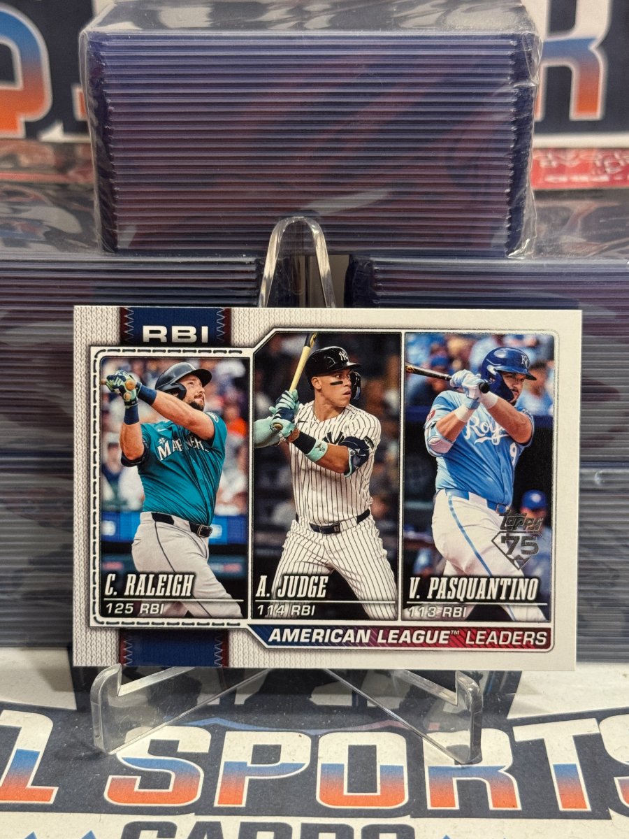 2026 Topps (RBI Leaders) Cal Raleigh, Aaron Judge, Vinnie Pasquantino #211