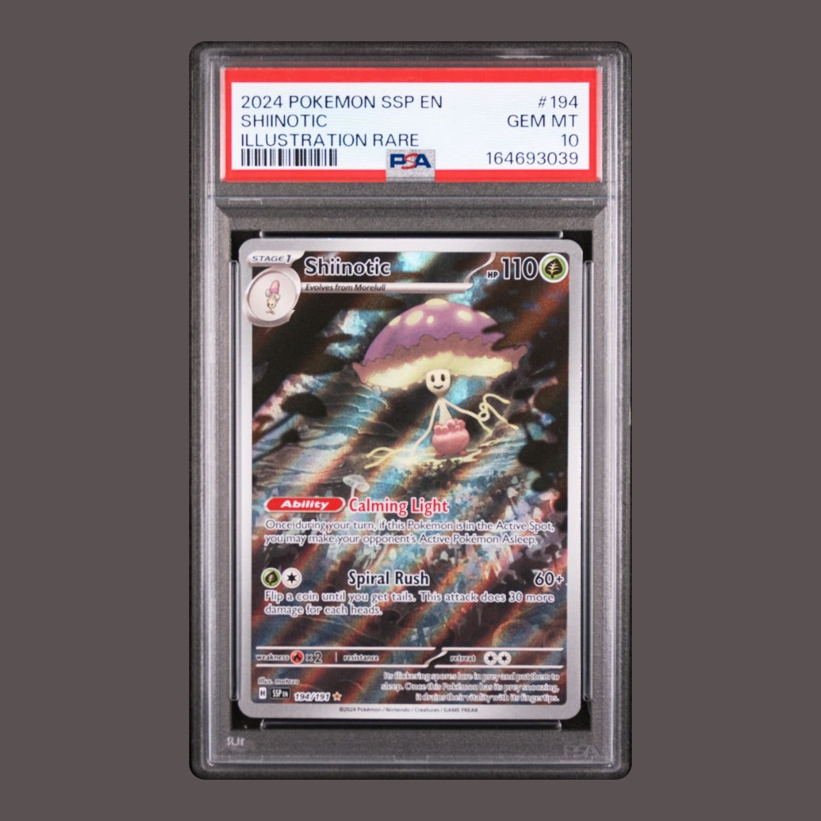 2024 Pokemon Surging Sparks (Illustration Rare) Shiinotic #194 - PSA 10