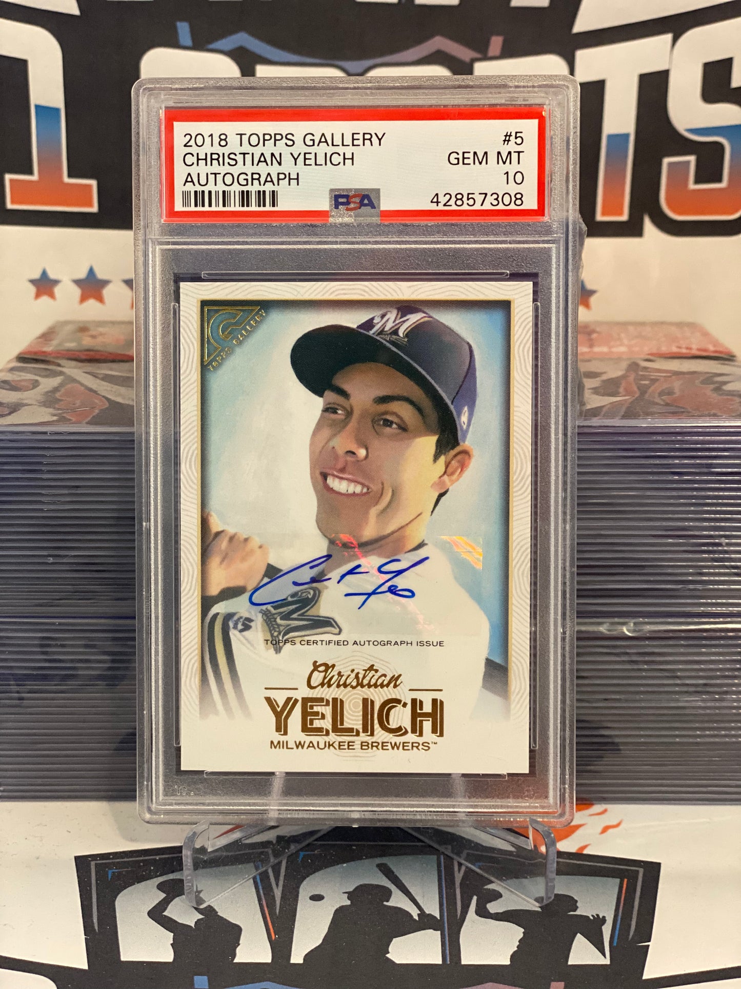 2018 Topps Gallery (Auto) Christian Yelich - PSA 10