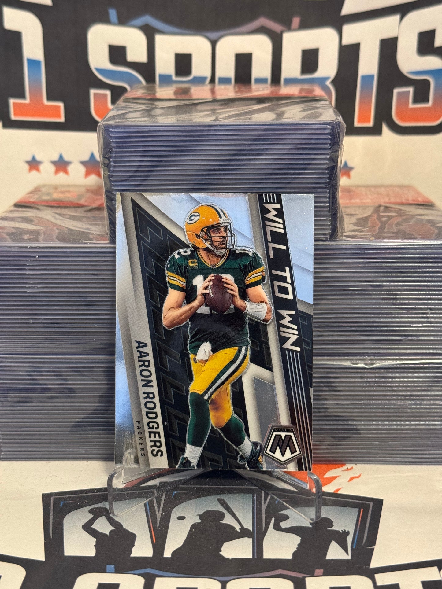 2022 Panini Mosaic (Will to Win) Aaron Rodgers #WW-1