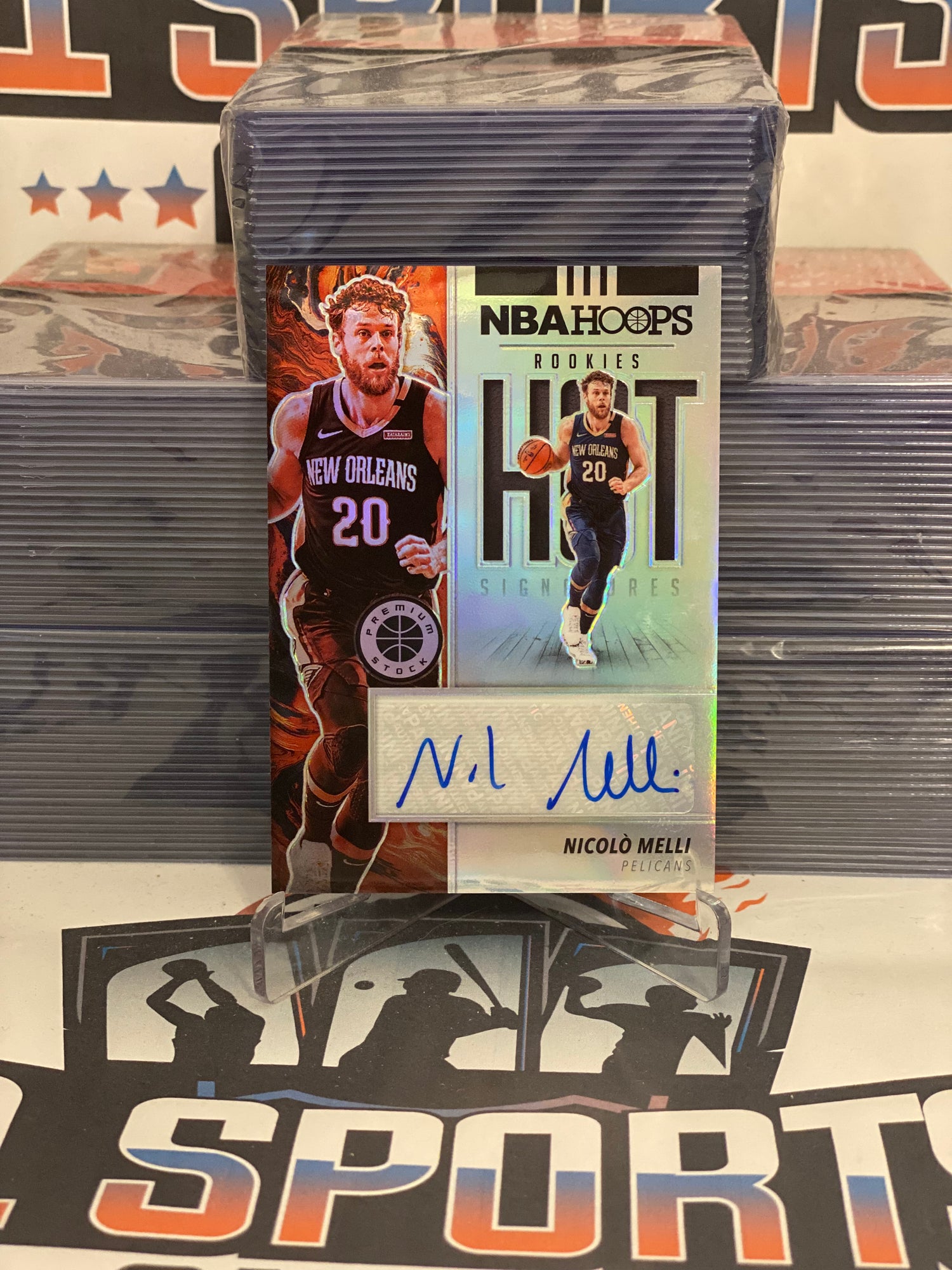 2019 Hoops Premium Stock (Silver Prizm, Hot Signatures Auto) Nicolo Melli Rookie #HS-NML