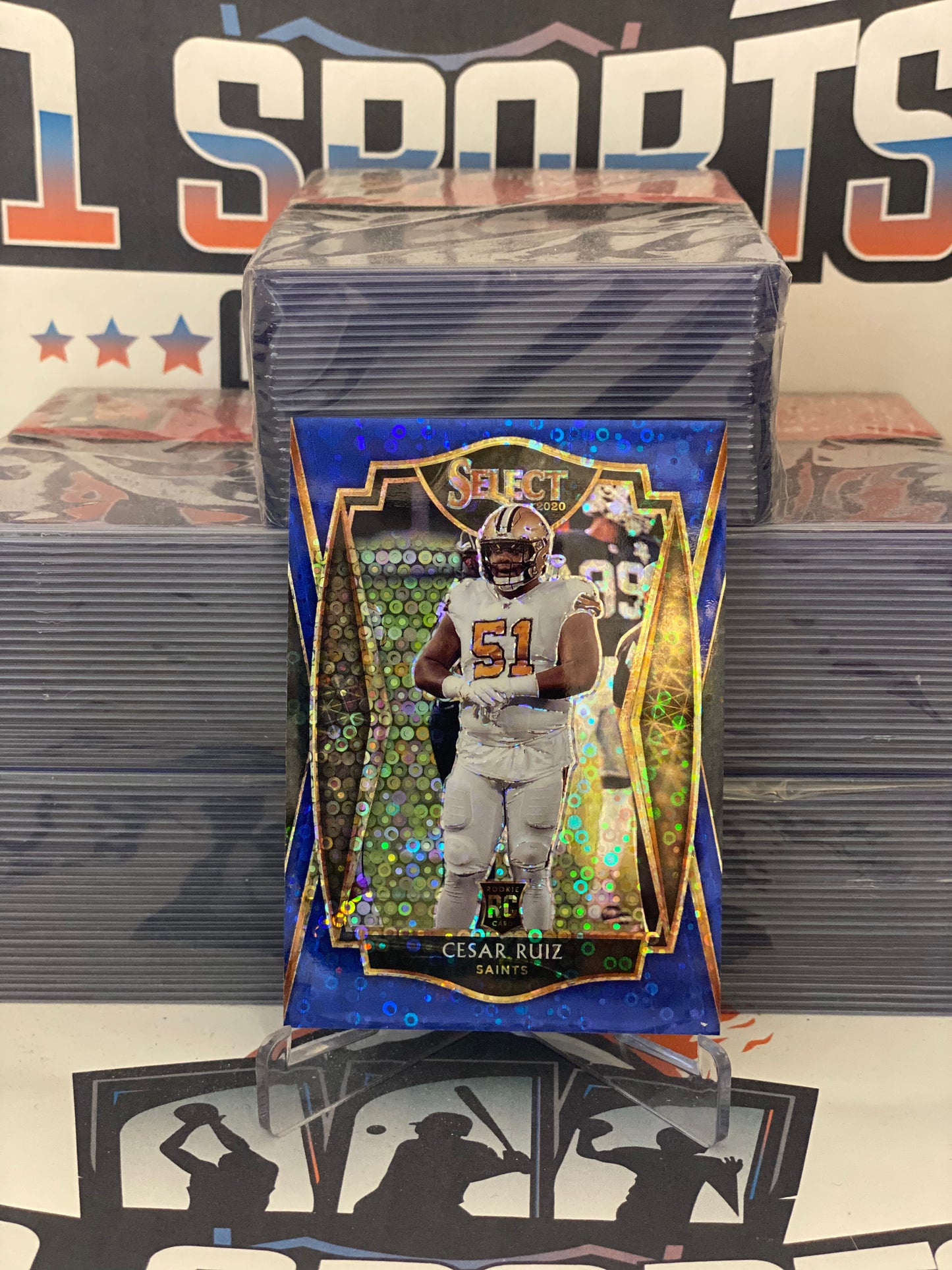 2020 Panini Select (Blue Disco Prizm 02/25) Cesar Ruiz Rookie #191