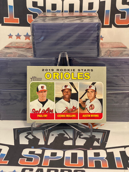 2019 Topps Heritage (Rookie Stars) Cedric Mullins, Austin Wynns, Paul Fry #343